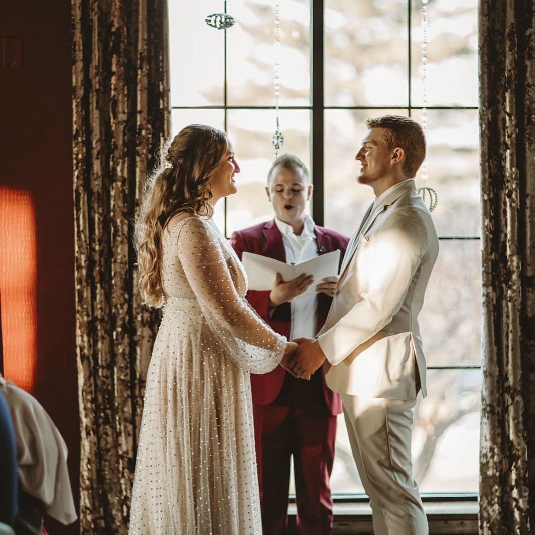 Non-religious wedding ceremony performed by Schwa Potter